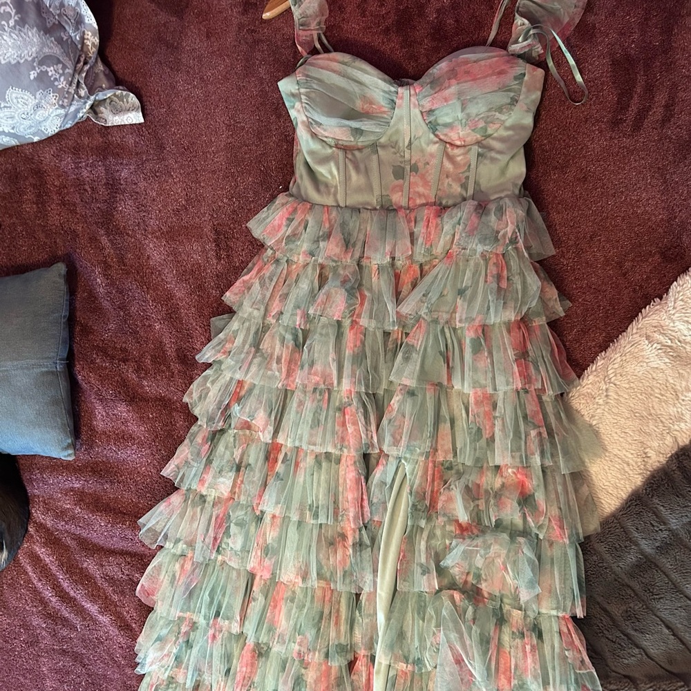 Windsor Pink & Green Prom/HOCO Dress